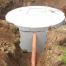 Septic tank in hole with cover